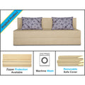 Adorn India Easy Three Seater Sofa Cum Bed Floral '6 x 6' (Beige), Foam