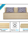 Adorn India Easy Three Seater Sofa Cum Bed Floral 5' x 6' (Beige)