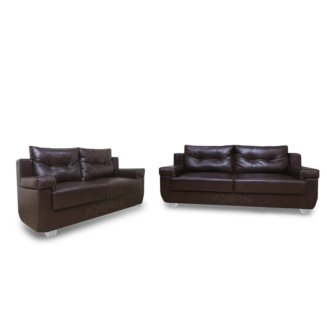 Adorn India Soleado Leatherette  Five Seater Sofa Set 3-2 (Brown)