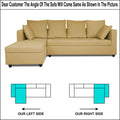Zink Straight line L Shape 5 Seater Sofa Plain Cushion (Left Side Handle) (Beige)