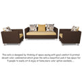 Adorn India 2 Tone Alita Compact 3-1-1 Sofa Set (Brown and Beige), Wood, Foam