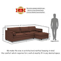 Adorn India Alexander L Shape 7 Seater Sofa Set with Ottoman Puffy RHS (Brown) (3 Year Warranty)