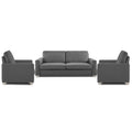 Adorn India Straight Line Five Seater Sofa Set 3-1-1 (Grey)