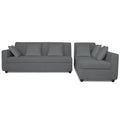 Adorn India Rio Decent L Shape Right Side Handle 6 Seater Corner Sofa Set (Grey) (3 Year Warranty)