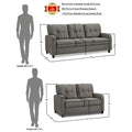 Adorn India Astor 3+2 5 Seater Sofa Set (Grey) (3 Year Warranty)