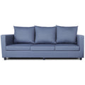 Adorn India Straight Line Three Seater Sofa(Dark Grey)