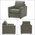 Adorn India Exclusive Flavio Leatherette 3-1-1 Sofa Set (Grey)