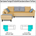 Adorn India Maddox Stripes L Shape 6 Seater Sofa Set LHS (Beige) (3 Year Warranty)