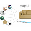 Zink Straight line L Shape 6 Seater Sofa Plain Cushion (Beige)