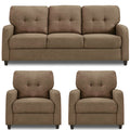 Adorn India Astor 3+1+1 5 Seater Sofa Set (Camel) (3 Year Warranty)