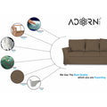 Adorn India Alexia 3 Seater Sofa(Brown)