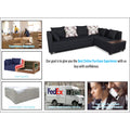 Adorn India Mclain L Shape 6 Seater Sofa (Black)