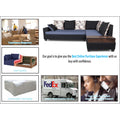 Adorn India Orlando Fabric L Shape Sofa (Black & Dark Grey)