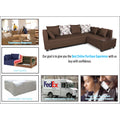Adorn India Mclain L Shape 6 Seater Sofa (Brown)