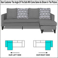 Adorn India Beetle Rhombus L Shape 5 Seater Sofa Set RHS (Grey) (3 Year Warranty)