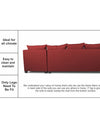 Adorn India Mclain L Shape 6 Seater Sofa (Maroon)