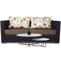 3 Seater Sofa Cum Bed Exclusive Two Tone Straight Line (Camel & Black), Wood, Foam