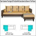 Adorn India Ashley L Shape 6 Seater Sofa Set Leatherette Fabric Stripes (Right Hand Side) (Brown & Beige) (3 Year Warranty)