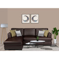 Adorn India Tiverton 6 Seater Corner Sofa Leatherette Left Hand Side (Brown)