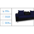 Adorn India Adillac 5 Seater Corner Sofa(Right Side)(Navy Blue & Black), Wood, Foam