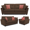 Adorn India Moris 3+2+1 6 Seater Sofa Set (Brown) (3 Year Warranty)