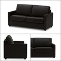 Adorn India Exclusive Flavio Leatherette 3+2 Sofa Set (Black)