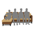 Adorn India Denver L Shape 5 Seater Sofa Set LHS (Brown & Beige) (3 Year Warranty)