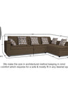 Adorn India Rio Highback L Shape 6 Seater corner Sofa Set (Brown)