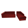 Adorn India Comfort Line L Shape 6 Seater Corner Sofa Cum Bed RHS (Maroon)