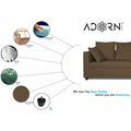 Zink Straight line L Shape 6 Seater Sofa Plain Cushion(Camel)