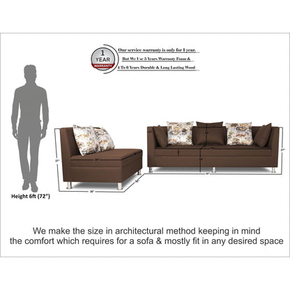 Adorn India Alica Modular Sofa Set(Brown)