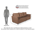 Adorn India New Straight Line Three Seater Sofa(Camel)