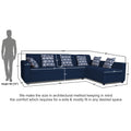 Adorn India Rio HighBack L Shape 6 Seater Sofa Set (Right Hand Side) (Blue) (3 Year Warranty)