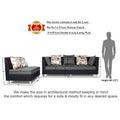 Adorn India Exclusive Two Tone Alica Modular Sofa Set (Light Grey & Black), Wood, Foam