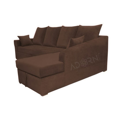 Adorn India Comfort Line Corner Cumbed 6 Seater Sofa (Brown)