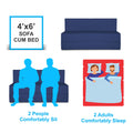 Adorn India Easy Treno 2 Seater Sofa Cum Bed Sit & Sleep Perfect for Guest, Colour Blue,4'x6', (1 Year Warranty)