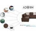 Adorn India Mclain L Shape 6 Seater Sofa (Left Side Handle)(Brown)