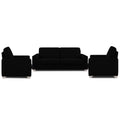 Straight line 3+1+1 Seater Sofa Set(Black)