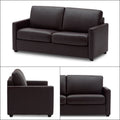 Adorn India Exclusive Flavio Leatherette 3+2 Sofa Set (Brown)
