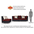 Adorn India Exclusive Two Tone Alica Modular Sofa Set (Maroon & Black), Wood, Foam