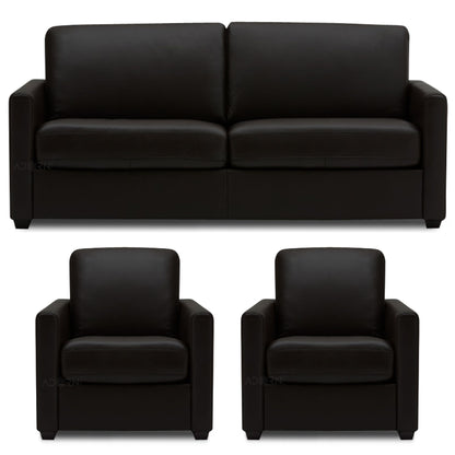 Adorn India Exclusive Flavio Leaterette 3-1-1 Sofa Set (Black)
