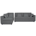 Adorn India Rio Decent L Shape 6 Seater Corner Sofa Set Left Side Handle (Grey) (3 Year Warranty)
