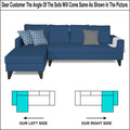 Adorn India Hallton Plain L Shape 6 Seater Sofa Set LHS (Blue) (3 Year Warranty)