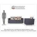Adorn India Alita 3-1-1 Compact 5 Seater Sofa Set (Dark Grey), Wood, Foam