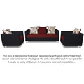 Adorn India Exclusive Two Tone Alita Compact 3-1-1 Sofa Set (Maroon & Black), Wood, Foam