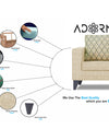 Adorn India Straight line Plus Blossom 3+2 5 Seater Sofa Set (Beige)