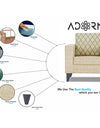Adorn India Straight line Plus Blossom 1 Seater Sofa (Beige)