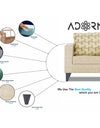 Adorn India Straight line Plus Bricks 1 Seater Sofa (Beige)