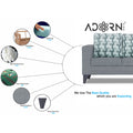 Straight line Plus Bricks 3+2+1 6 Seater Sofa Set (Grey)
