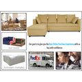 Zink Straight line L Shape 5 Seater Sofa Plain Cushion (Left Side Handle) (Beige)